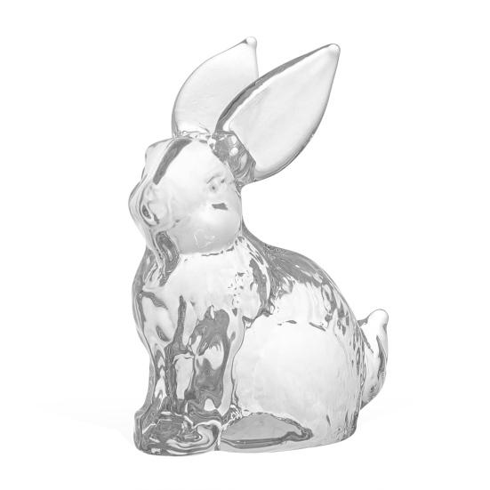 Стеклянная фигурка кролика, прозрачное украшение в виде кролика с окрашенными ушами, коллекционное центральное украшение в виде кролика для стола, весеннее пасхальное украшение