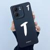 For OPPO A5x CPH2725 Cover Case Lucky Initial Letter Couple Silicone Soft Matte Phone Bumper for Oppo A5x 4G 5G 2025 Casing