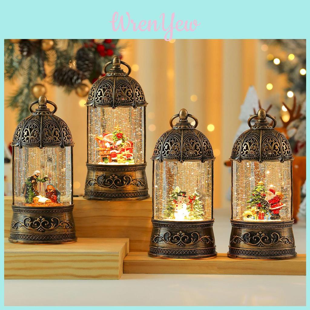 Christmas Music Box With Golden Bird Cage And Santa Claus For Festive Home Decor