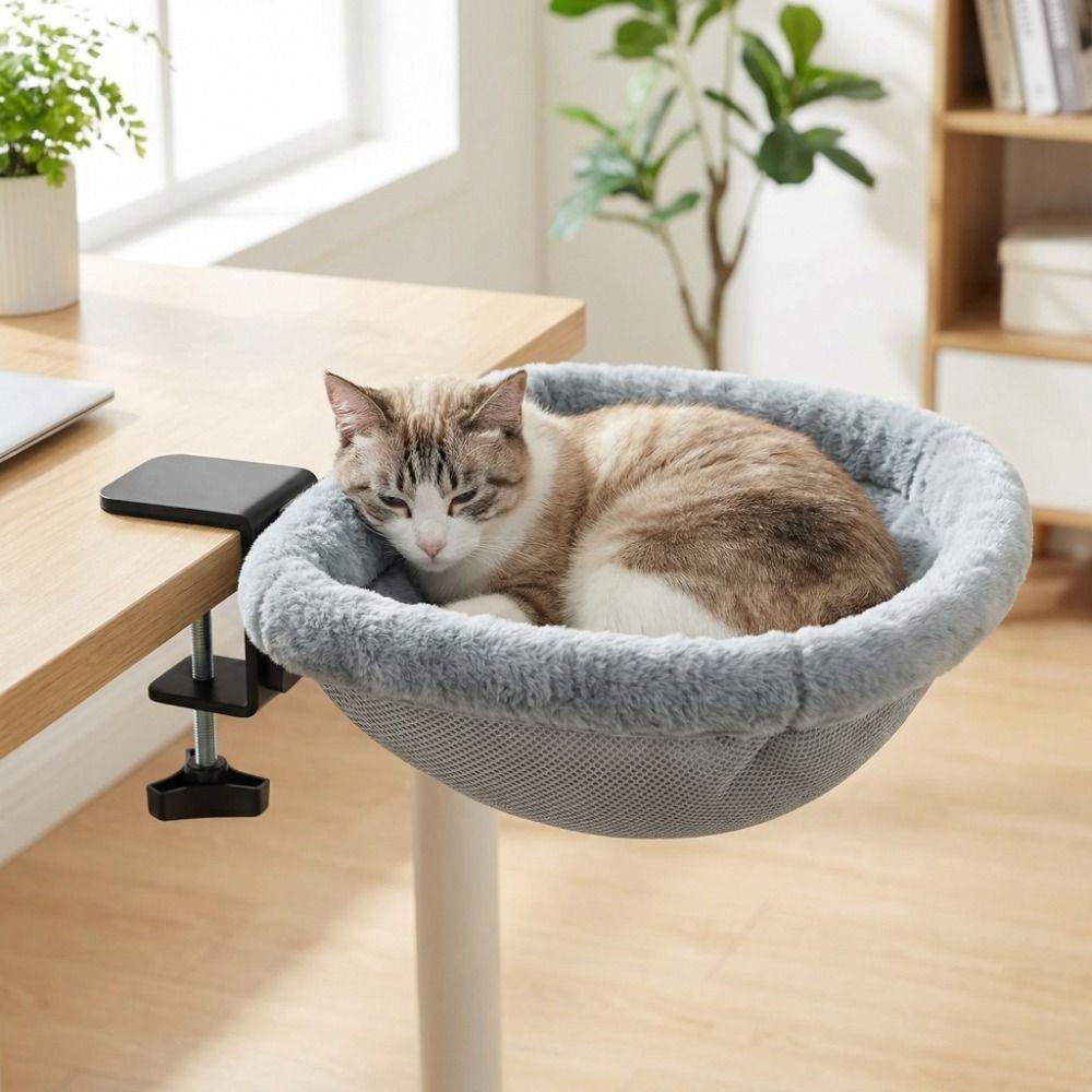 Semi-Circular Folding Cat Bed Detachable Cat Desk Hammock Stable Cat Nest  Computer Desk