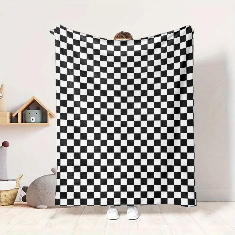 Checkerboard Flannel Blanket Throw Blanket Soft Warm Sofa Bed Camping Car home Decor Unique Christmas Gift C930864