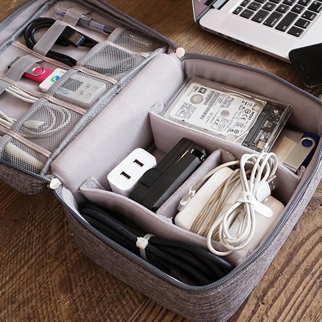 Дорожная сумка-органайзер для электроники, сумка для хранения кабельных аксессуаров, свободное отдельное пространство