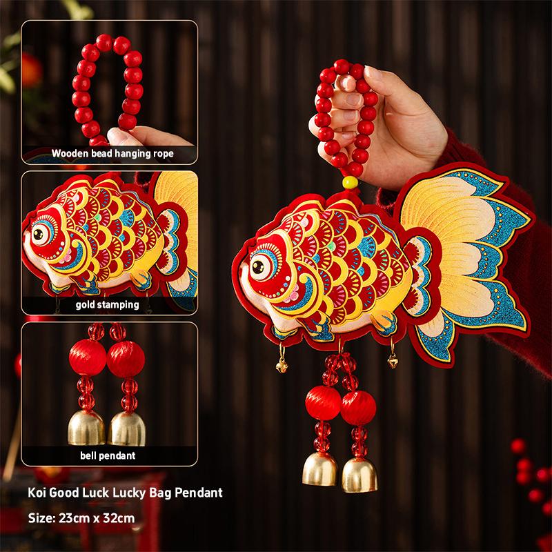 Cute Red Fu Bao Tassel Hanging Ornament Chinese Spring Festival Wall Door Pendant New Horse Year Home Decorations