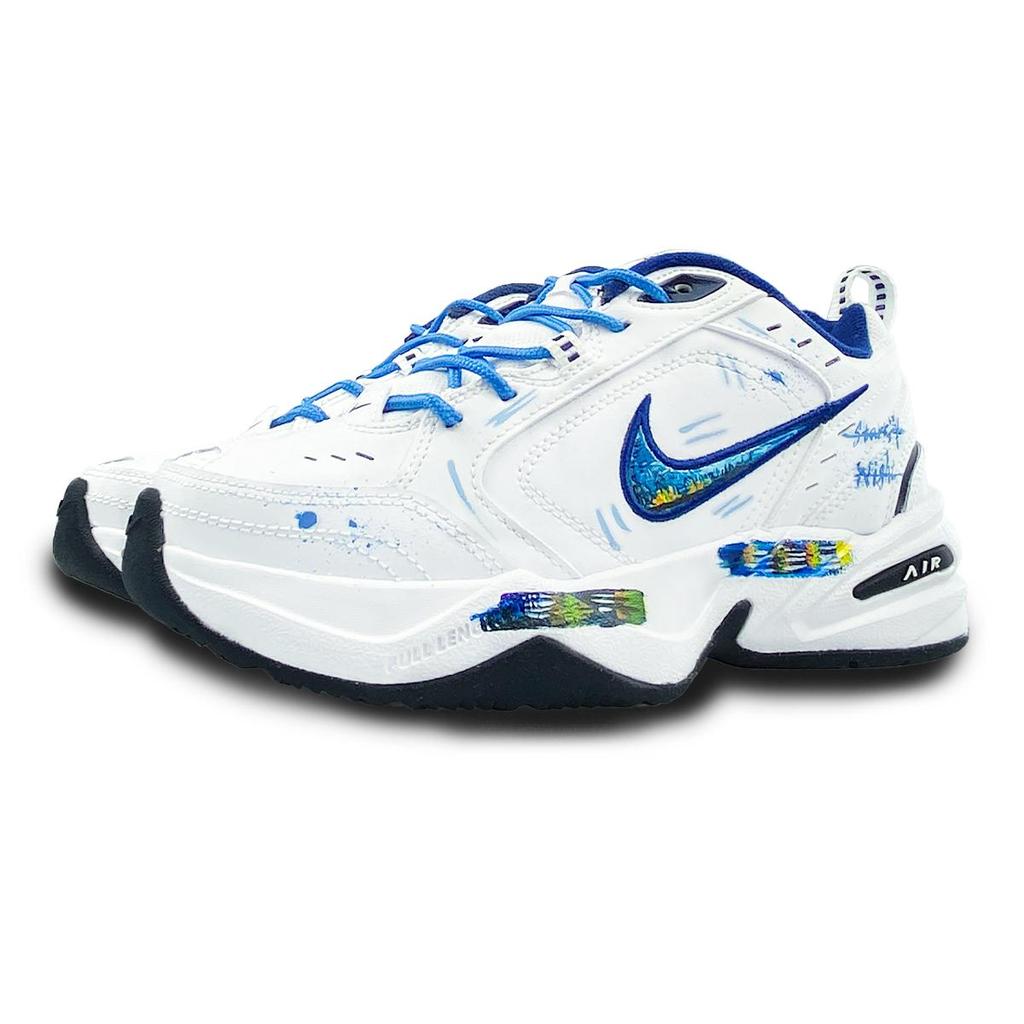Nike Air Monarch 4 Низкие Кроссовки-платформы Унисекс Бело-синие 415445-102(Команда652-М4)