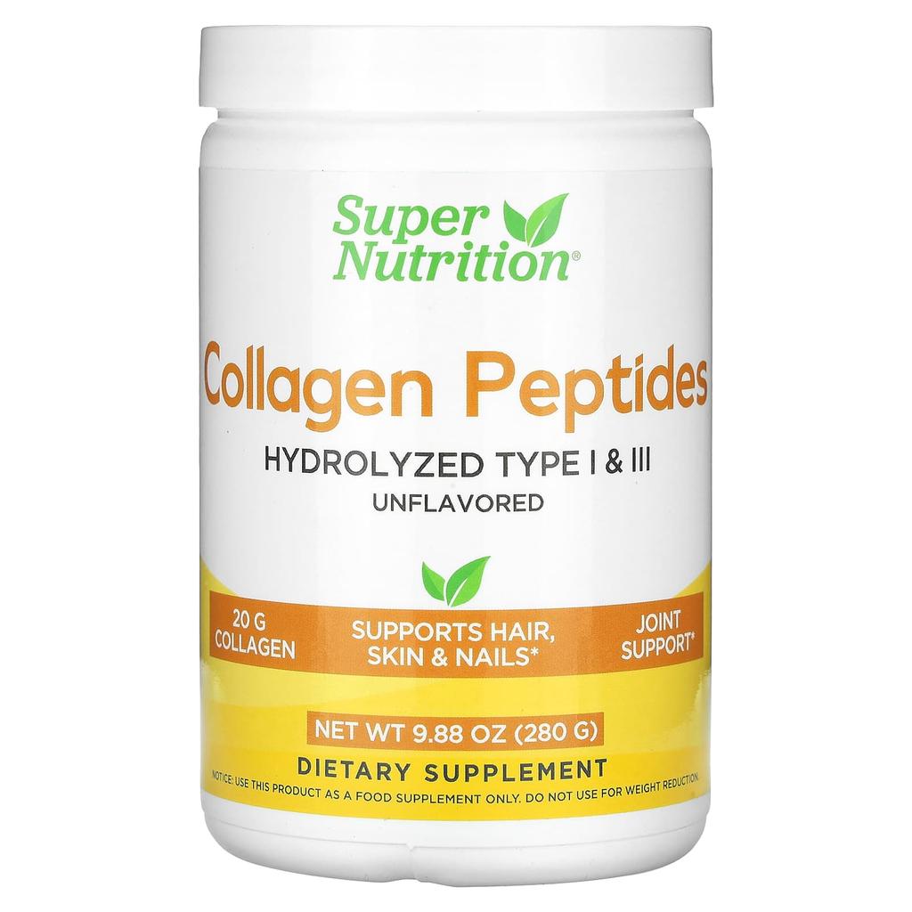 Super Nutrition Collagen Peptides, Unflavored, 9.88 Oz (280 G)