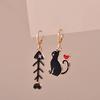 Colorful Aesthetic Animal Cat Rabbit Koi Dragon Earrings For Women Girls Enameled Delicate Gold Color Hoop Earrings Zircon Gift