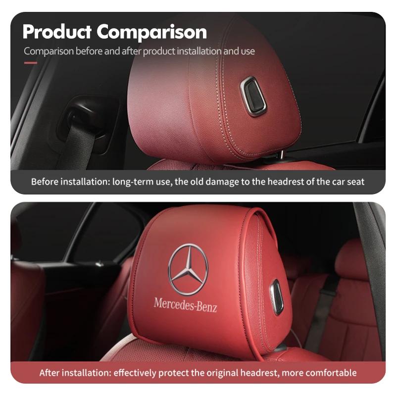 GLC GLB Подушка-подголовник для автомобильного сиденья Кожаная подушка Защитный чехол Аксессуары Для Mercedes Benz AMG W203 W206 W220 W205 W211 W212 W201