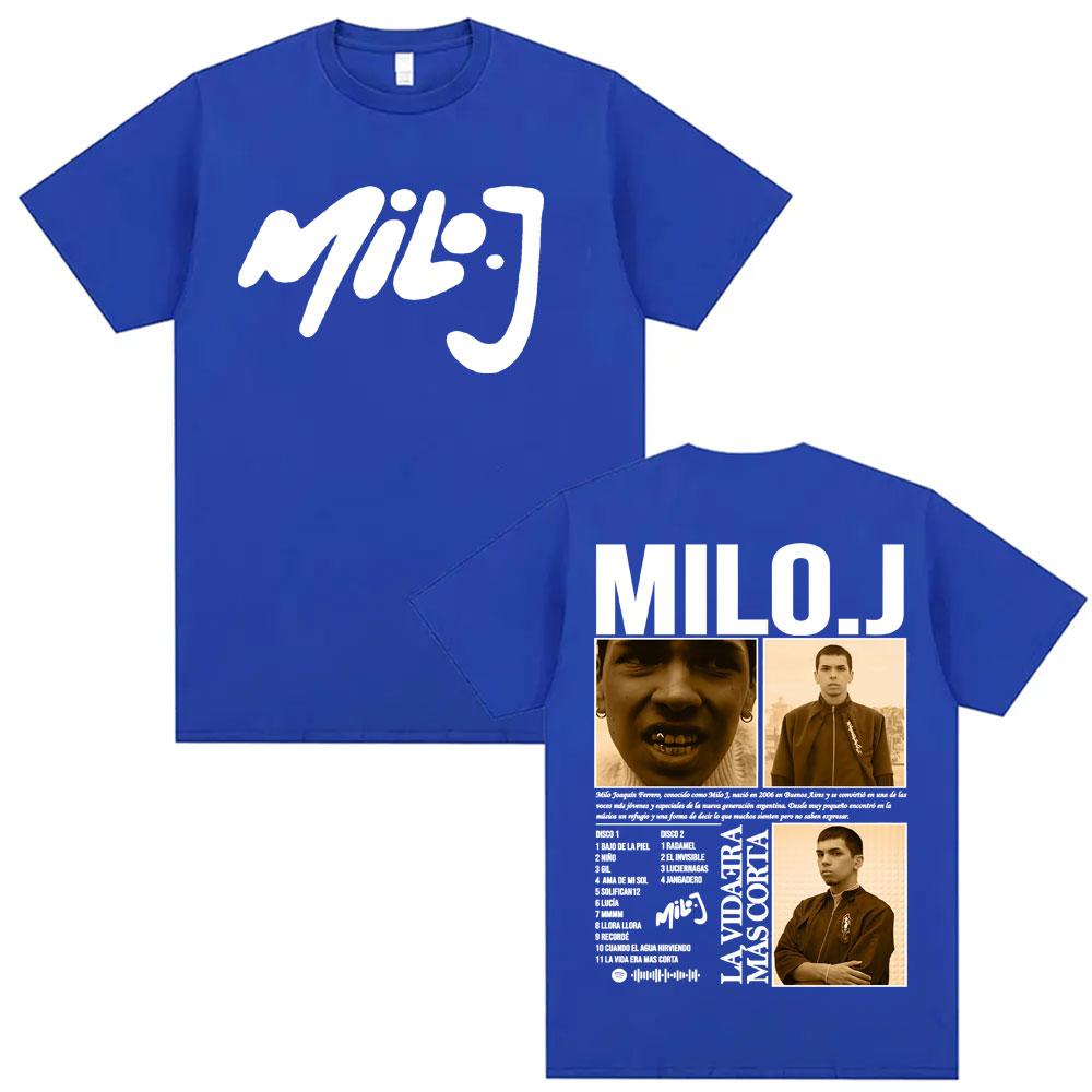 Rapper Milo J La Vida Era Mas Corta New Album Tshirts Men Women Fashion Summer Short Sleeve T Shirt Oversized 100 Cotton Shirt