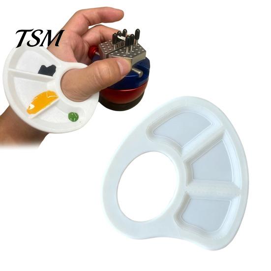 Ergonomic Thumb Hole Painting Tray Mini Paint Palette Tray, with Hole, Lightweight Durable for Artists Mixing Watercolor Palette, And Students Easy to