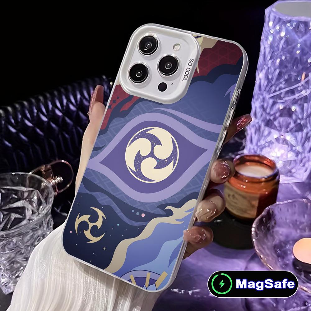 Game GI Raiden Shogun White Translucent MagSafe Mobile Phone Case for iPhone 17 16 15 14 13 12 11 X XR XS 8 7 Air Pro Max Plus