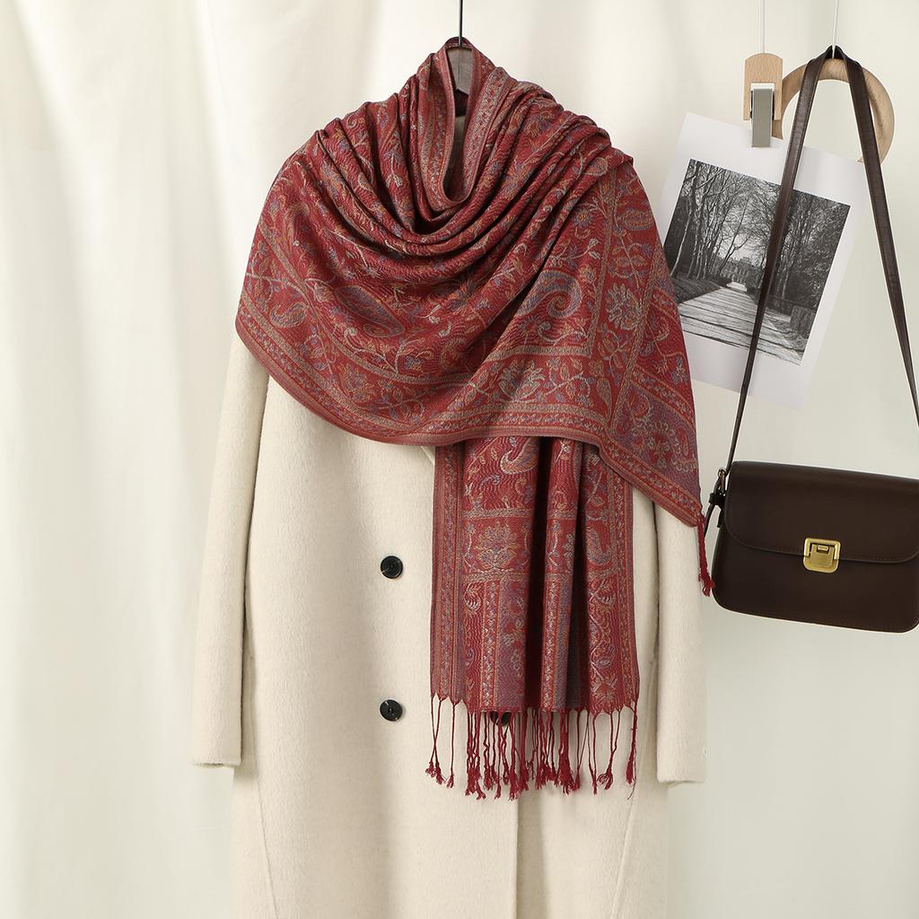 Fashion Paisley Embroidery Hijab Scarf Women Cotton Linen Headscarf Women Head Wrap Ladies Muslim Tassel Veil Shawls 180*70CM