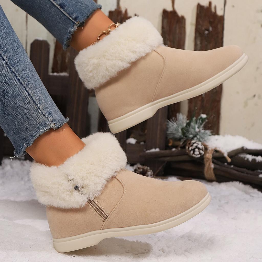Winter Women's Plush Cotton Shoes Fashion Zipper Keep Warm Platform Shoes for Women Snow Boots Outdoor Casual Women's Ankle Boots