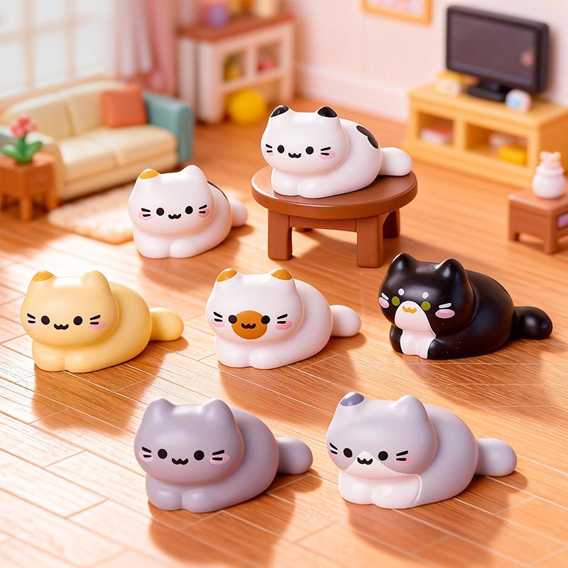8Pc Cute Cat Animal Decoration Resin Craft Miniature Figure Tiny For Bonsai Fairy Garden Home Decor