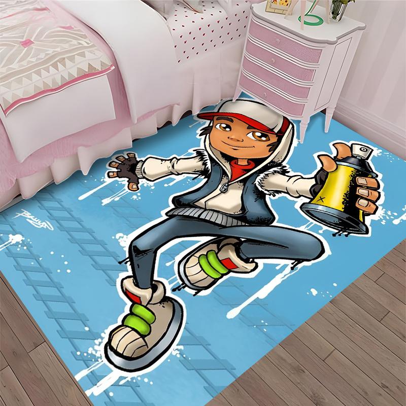 Ковер с принтом Subway Surfers, Коврик для офисного кресла, Гостиной, Спальни, Кухни. Декор, Подарки.