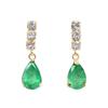 18K Earrings Emerald White Sapphire K18 18K Yellow Gold [Barzaz] Women's