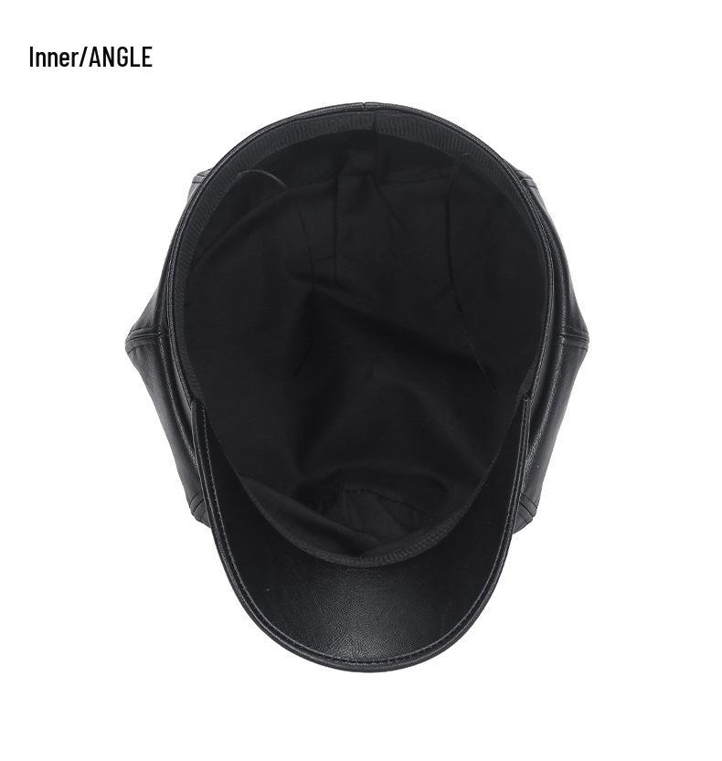 Женский ретро берет из искусственной кожи на осень и зиму - Универсальная восьмиугольная шляпа художника в корейском стиле