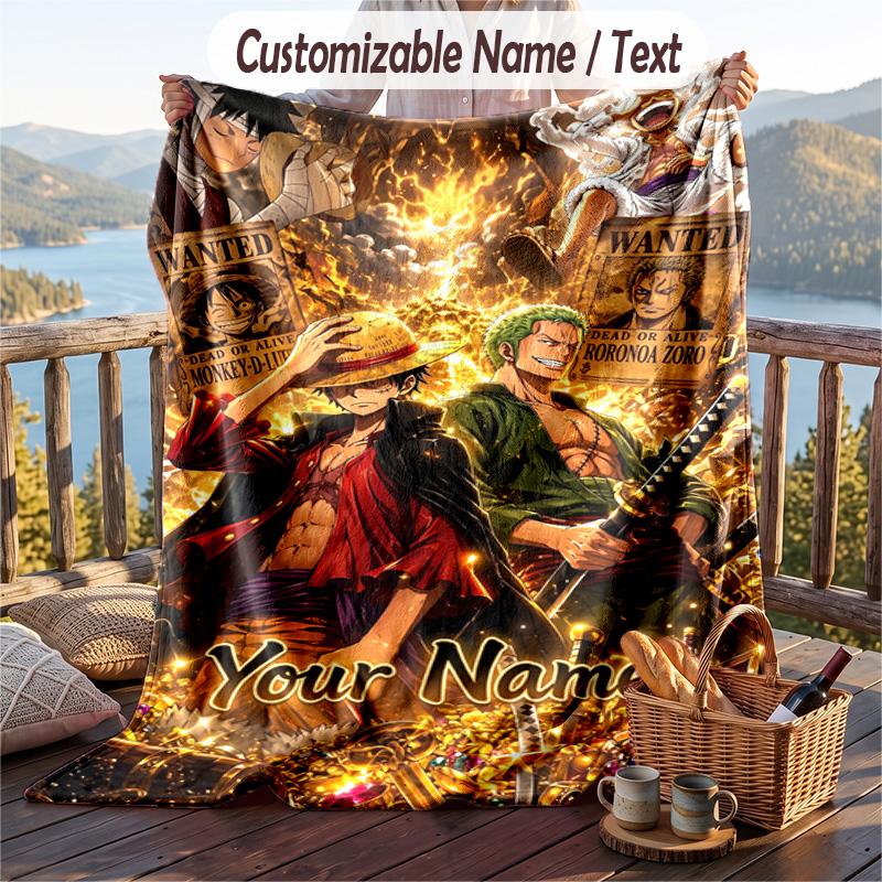 Personalized Flannel Throw Blanket,One Piece Custom Printed Name, Cozy Plush Blanket For Home Use