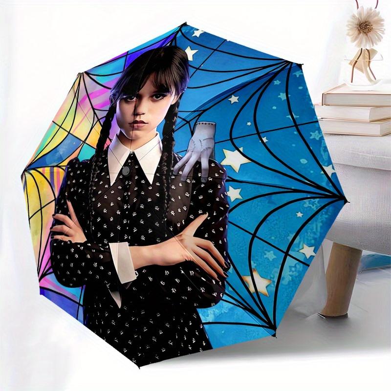 1pc Wednesday Characters Themed High-quality Umbrella,Automatic Opening and Closing Umbrella,Multi-functional Umbrella G0811366
