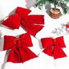 Креативное рождественское украшение-бант S/M/L Мягкий флокированный бант Украшение Пушистая текстура Хлопковая набивка Бархатный бант Подвеска