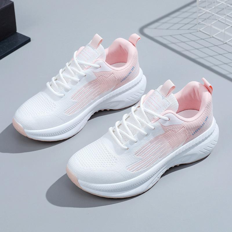 Women's Shoes Casual Single Shoes Little White Shoes Flying Woven Running Shoes Fashion Autumn New Breathable Casual Sports Shoes Women