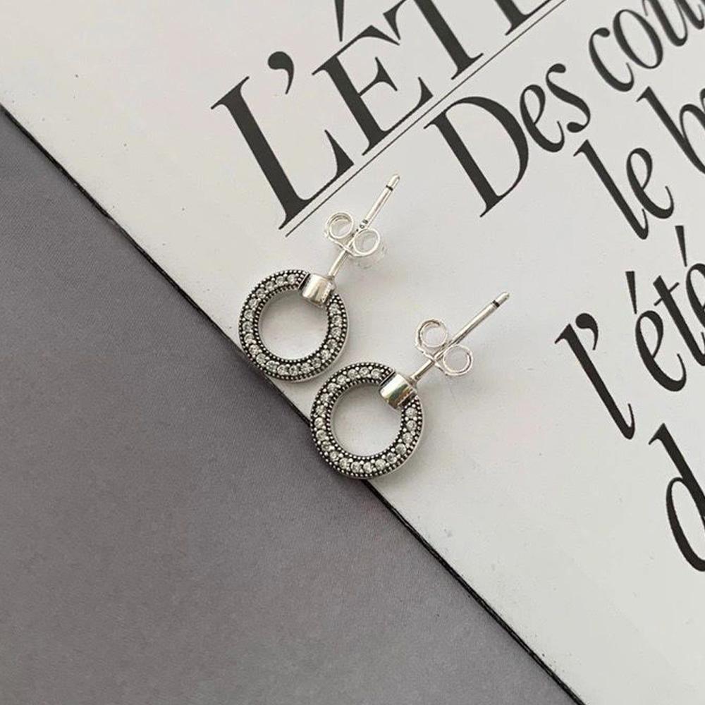 Аутентичные серьги-гвоздики из стерлингового серебра 925 пробы Plata De Ley, модные серьги-гвоздики для женщин, оригинальные сверкающие Pav Day, специальный подарок