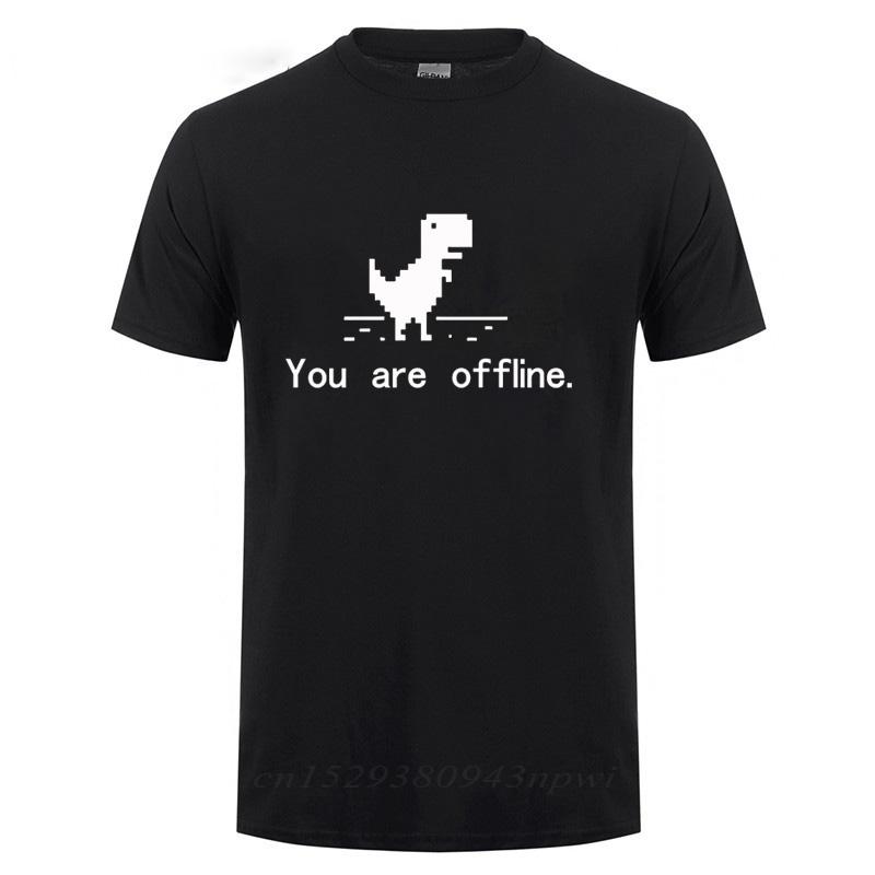 You Are Offline Error 404 Page Computer Dinosaur T Shirt Funny Birthday Gift For Unisex Husband Boyfriend Programmer Cotton Tshirt