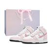 Dunk Thermal Cushioning Abrasion Resistant High Top Skateboard Shoes Women's Pink DD1869-103(Team661-)