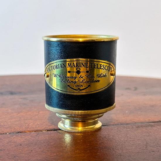 Victorian Nautical Style Brass Leather 15.24 Cm Telescope with Wooden Box Birthday Gift, Christmas, New Year Gift, Home Office