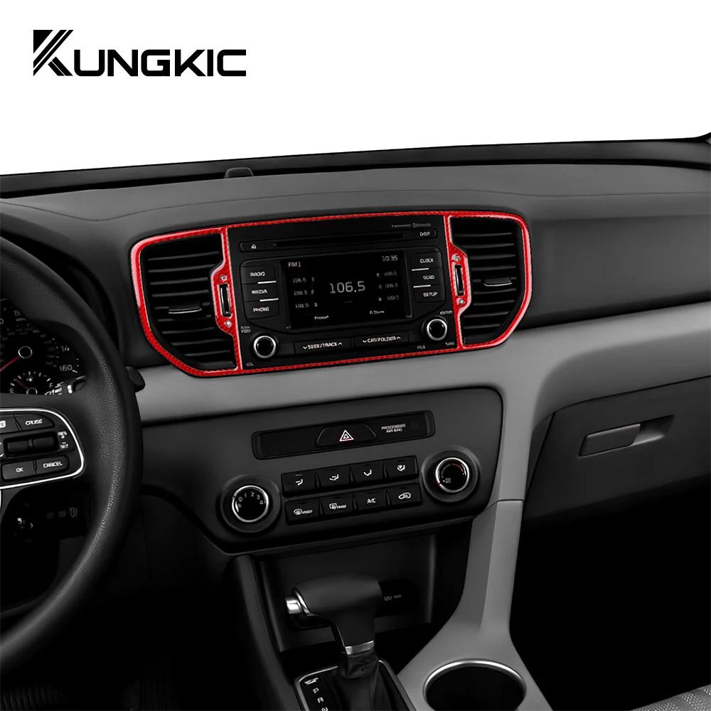 Отделка приборной панели из углеродного волокна для Kia Sportage 2017-2019 LHD RHD Выход кондиционера Внутренние аксессуары