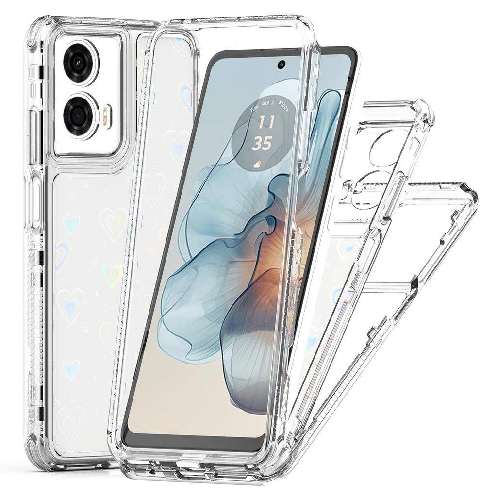 Для Motorola Moto G24 Power Чехол Точные вырезы Акриловый ТПУ Прозрачный чехол для телефона с пленкой с лазерной печатью