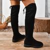 Women's Over The Knee Boots Retro Black Chunky Heel Riding Boots for Women Platform Shoes Outdoor Dress Casual Thigh High Boots