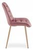 BERA chair - dark pink velvet / oak legs x 2