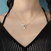 Stylish Design Sense Flash Diamond Quadruple Star Necklace Pendant Personality Cross Star Cross Fringe Collarbone Choker New Style