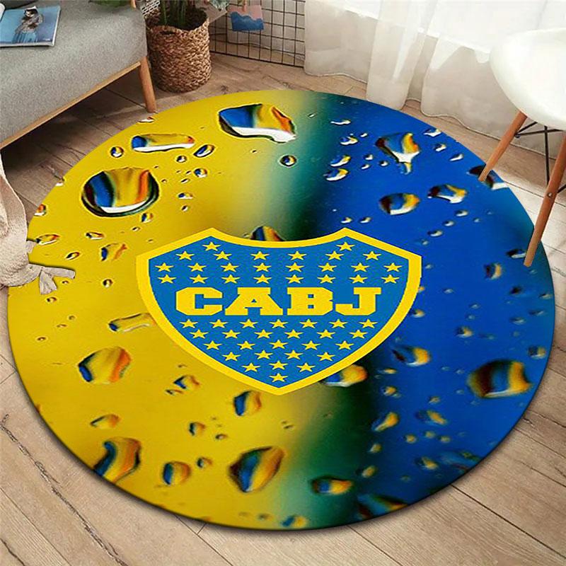 Club Atlético Boca Juniors Round Area Rug,Carpet Rug for Living Room Bedroom Sofa Playroom Decor,Non-slip Floor Mat