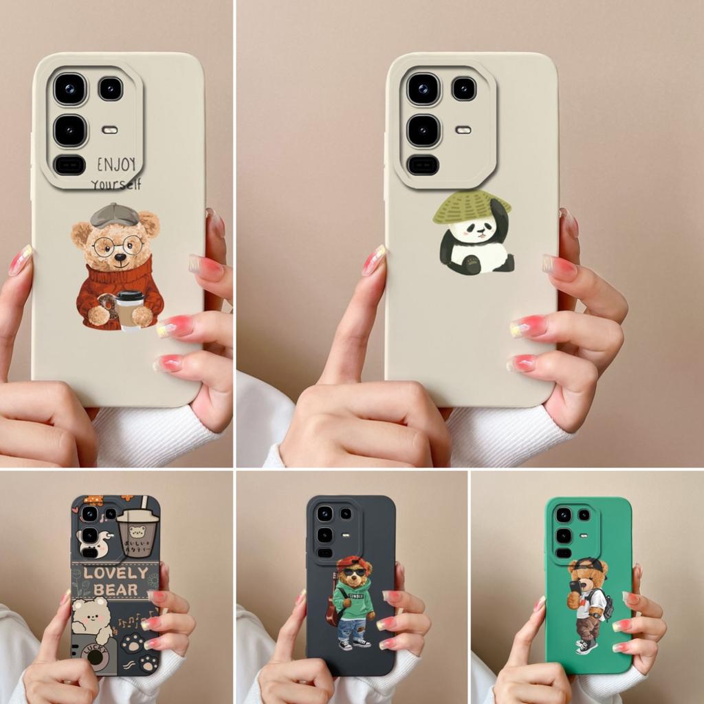 Для Infinix Note 50 Pro Plus 50S 50X 4G 5G Чехол для телефона Милый узор панды в соломенной шляпе Жидкий силикон Премиум Противоударный корпус Для бампера Infinix