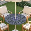 Outdoor Round Table Cover With Geometric Waterproof Elastic Edge Patio Garden Dining