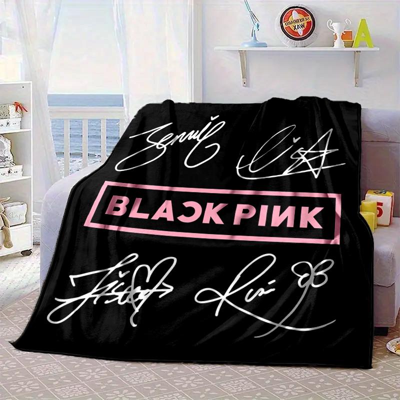 Black And Pink Fashion Blanket Flannel Blanket for bed, sofa, Camping, Hiking, Picnic Essentials, gift for family Fan gifts