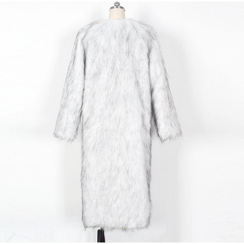 Женские шубы из искусственного меха с длинным рукавом, с открытым швом, длинные куртки с V-образным вырезом, плотное пальто, элегантная женская верхняя одежда на осень и зиму