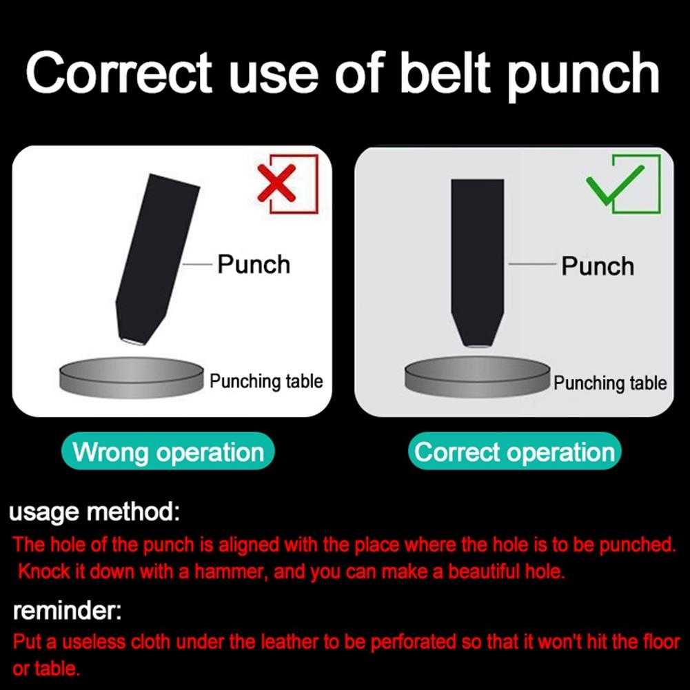 Belt Hole Punchers 2.5/3/ 3.5/4mm Belt Hole Puncher Galvanized
