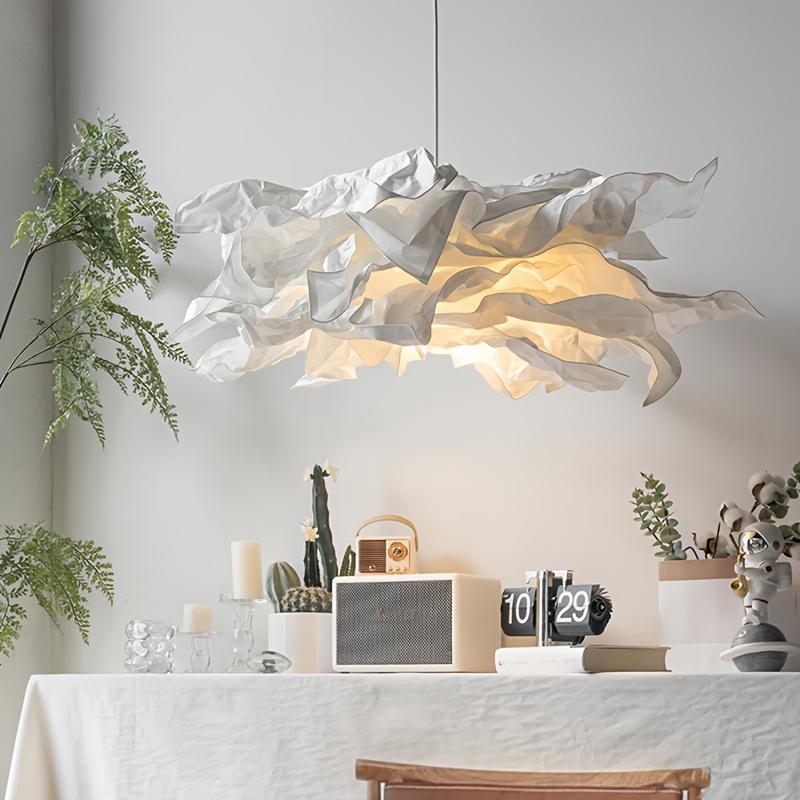 1шт абажур в виде облака, белый, в комплект не входят лампочка и провод, украшение для дома, бумажный абажур, художественный, 42/60/85 см