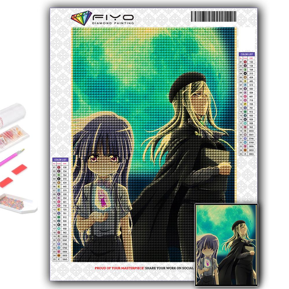 5D Алмазная картина Аниме Когда они плачут Хигураши DIY Алмазная вышивка Горный хрусталь Украшение дома