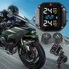 Motorcycle Tire Pressure Monitor Digital Display Motorcycle Wireless Tyre Pressure Monitoring Alarm System 2 Tyre External Sensors for Motorbike Moto
