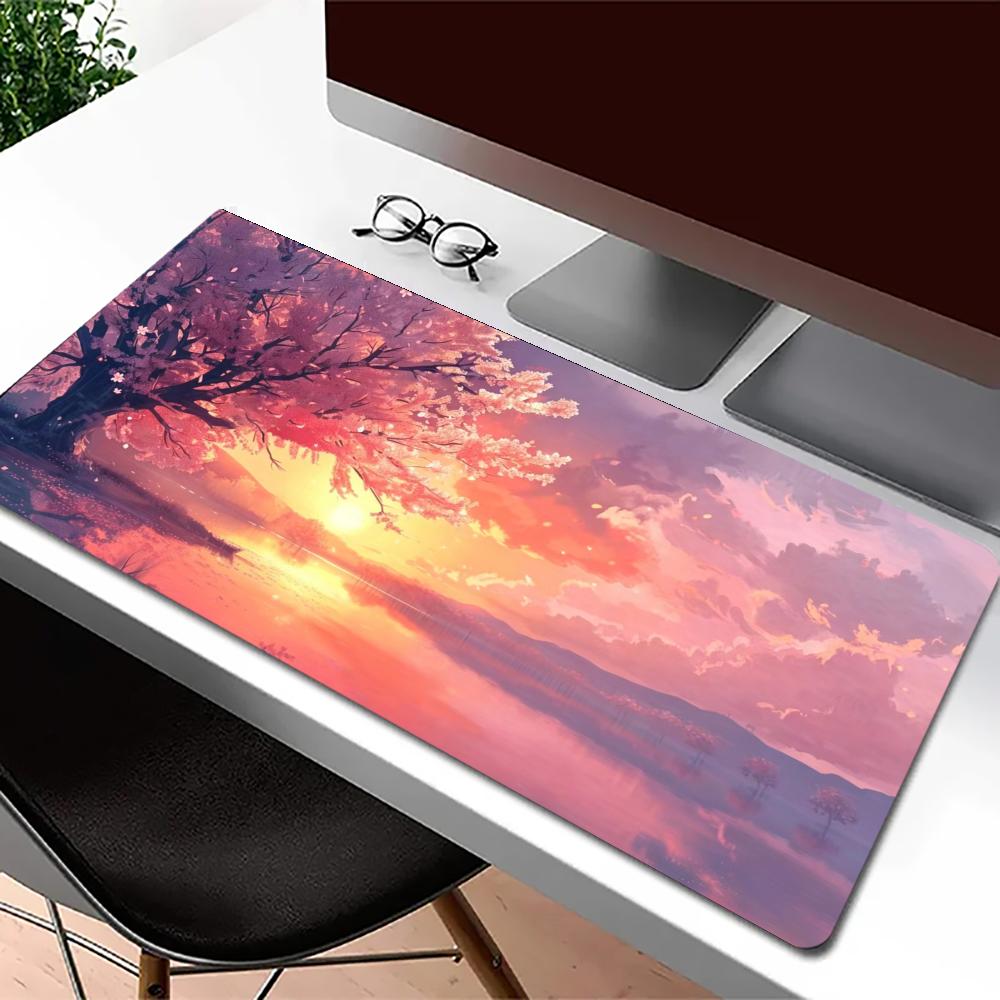 Sunset Landscape Play Mat Long Mouse Pad Mouse Mat Pc Accesories Table Mat Gaming Desk Decor Laptop Mat Keyboard Cushion