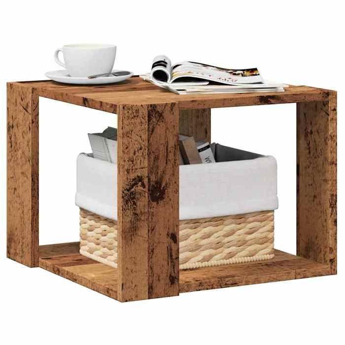 VidaXL Table basse vieux bois 40x40x30 cm bois d'ingénierie, table d'appoint, table de salon, table latérale, bout de 856494