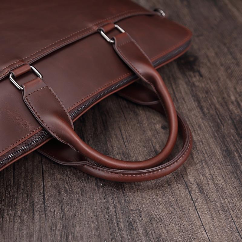 Винтажный мужской портфель из кожи Crazy Horse - 15,6 дюймовая сумка для ноутбука, на плечо, кросс-боди для путешествий и поездок на работу