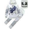 Детские Мальчики Девочки DJ Marshmello Худи с Длинным Рукавом Штаны Маска Головной Убор Наборы Костюмы для Косплея на Хэллоуин Наряд для Ролевых Игр