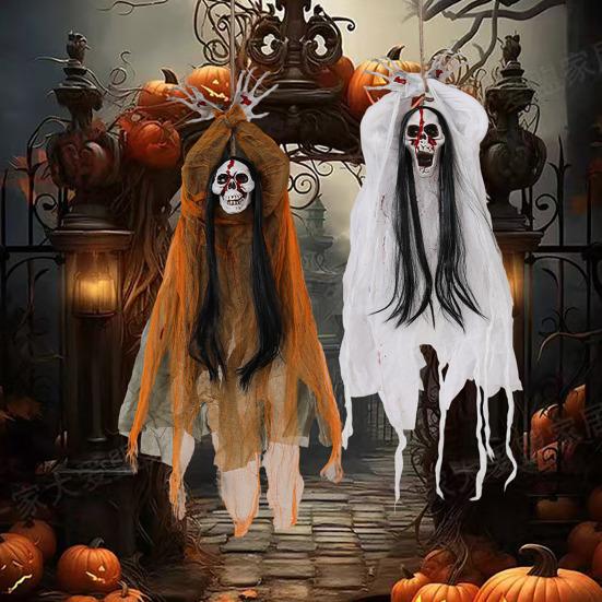 Хэллоуин Подвесное Украшение Призрак Жуткий Летающий Череп Призрак для Реквизита Дома с Привидениями В помещении На улице Веранда Двор Дерево Декор