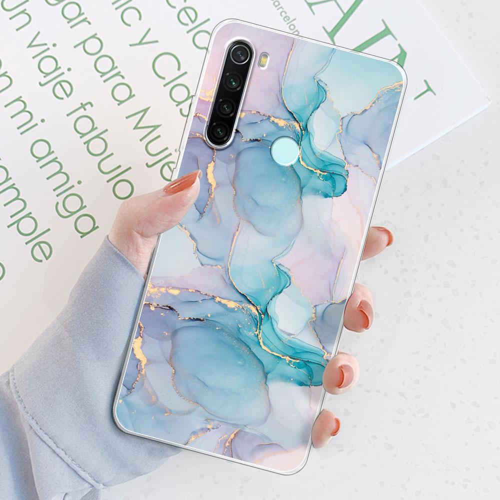 For Redmi Note 8 Case 6.3 inch Watercolor Marble Transparent Silicone Soft TPU Case For Xiaomi Redmi Note 8 Cover Bumper Back