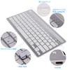 Беспроводная Bluetooth-клавиатура с USB-зарядкой для iPad, подключается к двум устройствам, имеет подставку, английская раскладка, совместима с серебристыми планшетами, устройствами,