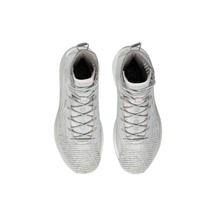 Li Ning YuShuai 13 Boom Песчаный Ястреб Нескользящие, Износостойкие, Легкие Высокие Баскетбольные Кроссовки Мужские Серые ABAP065-21